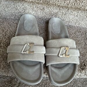 Christian Louboutin Men’s Gray Slide Sandals